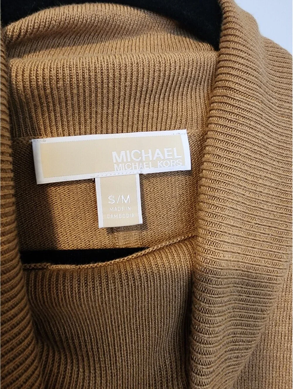 Michael Kors Camel Turtleneck Poncho Sweater S/M